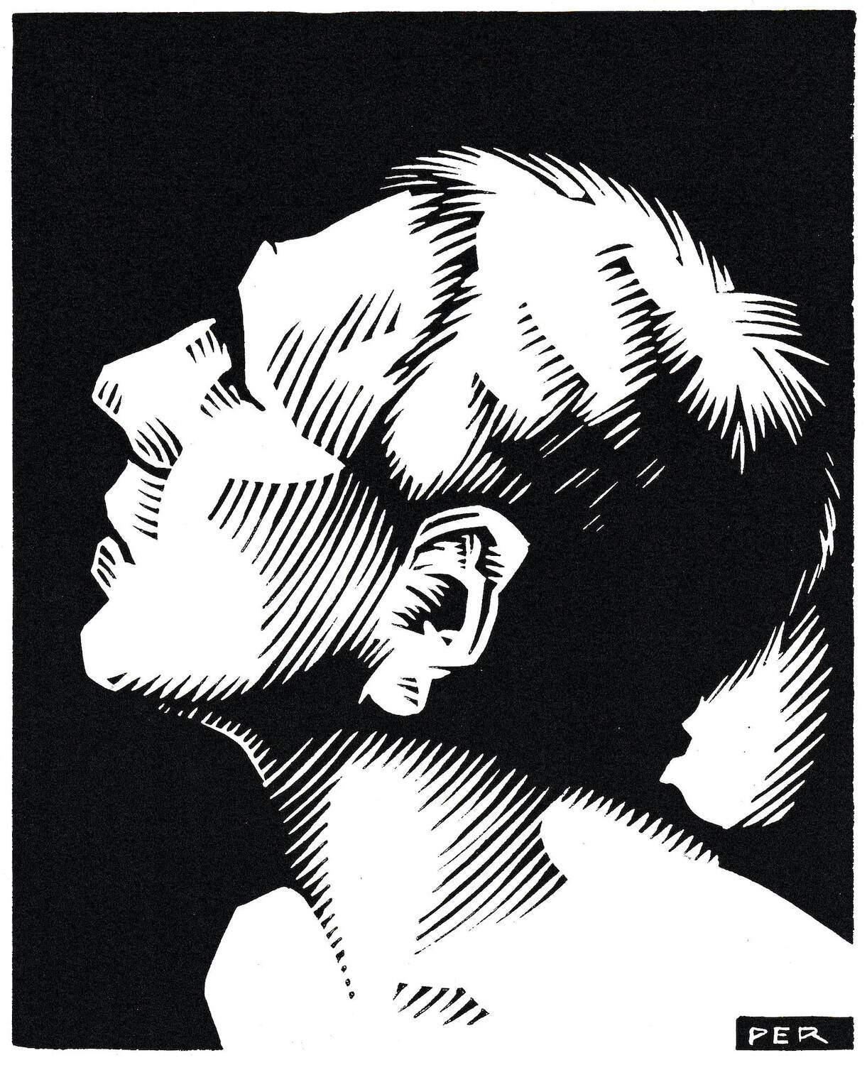Meinrad Peier (1903–1964), Jugend voran, 1950. Linolschnitt auf Papier, 169 x 136 cm, Kunstmuseum Olten, Schenkung © Hans Rudolf Peier