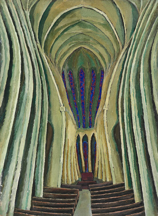 Otto Morach, Kirchenraum Paris, 1912. Öl auf Leinwand, 81 x 60 cm, Kunstmuseum Olten, Inv. 1972.26, Ankauf