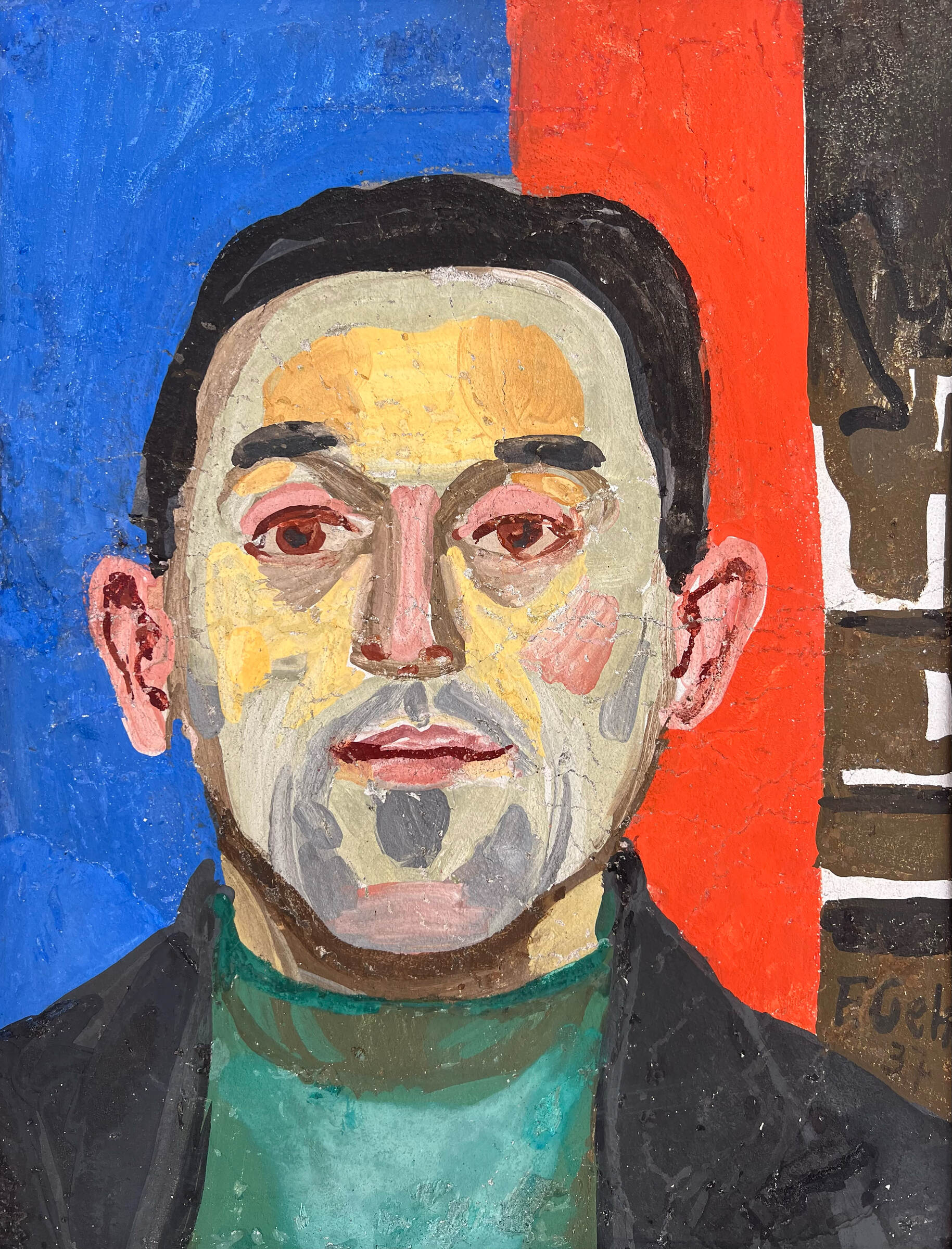 Ferdinand Gehr: Selbstportrait, 1937. Fresko, 64 x 49 cm. Kunstmuseum St. Gallen, Dauerleihgabe Familie Gehr, Inv. 2026.51 © Gehr-Stiftung